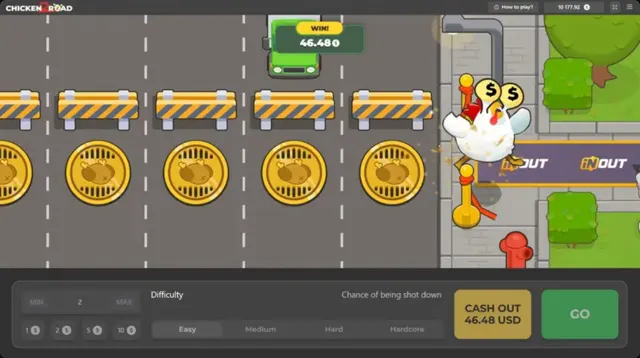 Chicken Road 2.0 — طريق سريع في المدينة بسيارات وحواجز